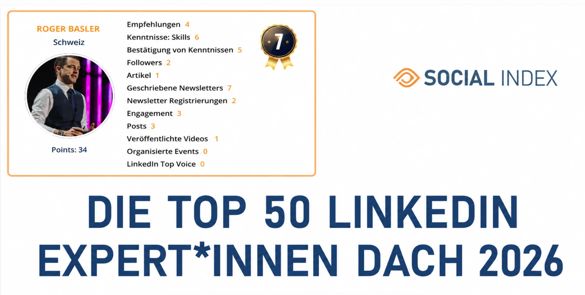 Top 50 LinkedIn Expert*innen DACH 2026: Roger Basler de Roca